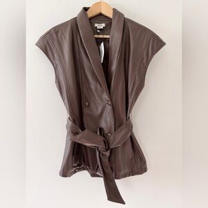 Jason Wu Chocolate Faux Leather Vest